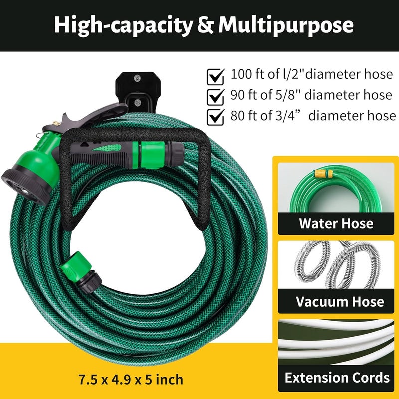 SBGGRL 2 pcs Garden Hose Holder Wall Mount - Heavy Duty Hose Hanger for Outside Yard Garden Storage Hook Rack - Image 2